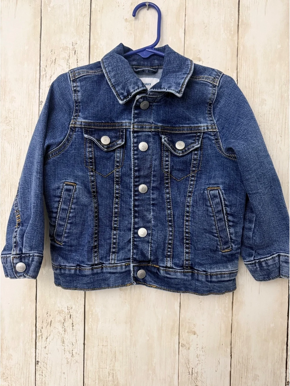 Old Navy Girls Kids 3T Denim Jacket Classic Button Front